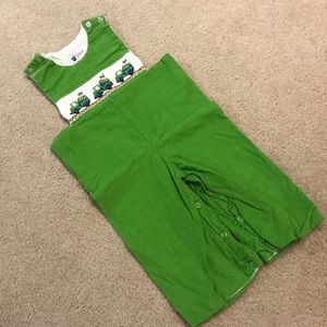 Smocked boys trucks longall